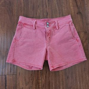 545 Levi's jean shorts, faded red color.